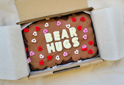 Valentines Day Custom Message Brownie with Sprinkles