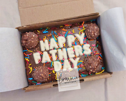 Custom Message Brownie with chocolate/sweet decor